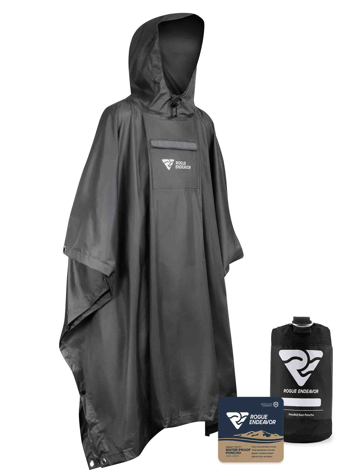 Heavy Duty Rain Poncho with Hood
