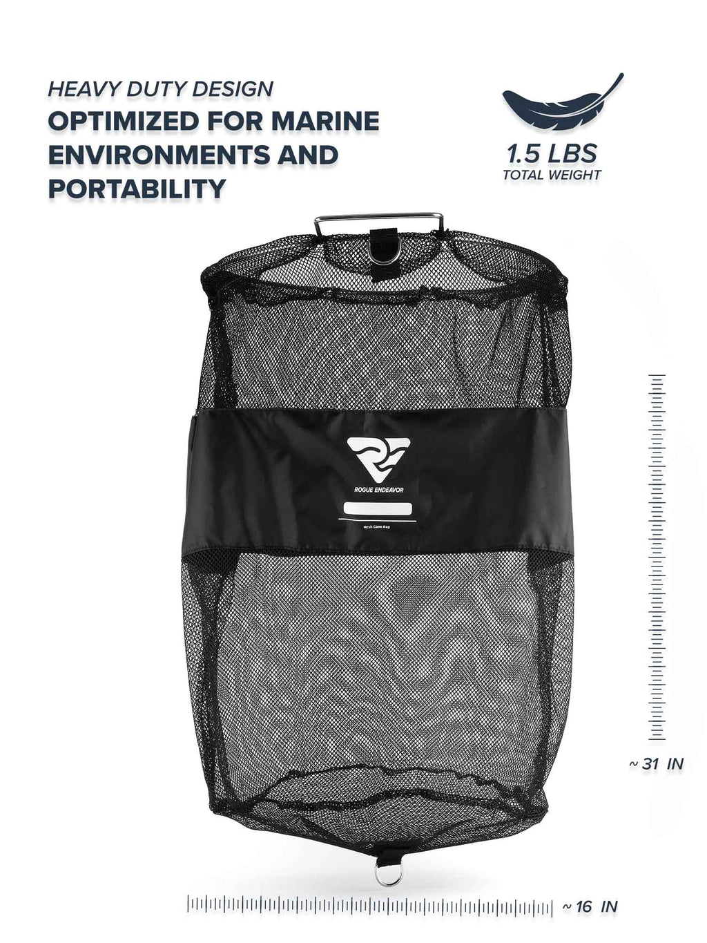 Mesh Fish Bag one-hand locking lever close-up