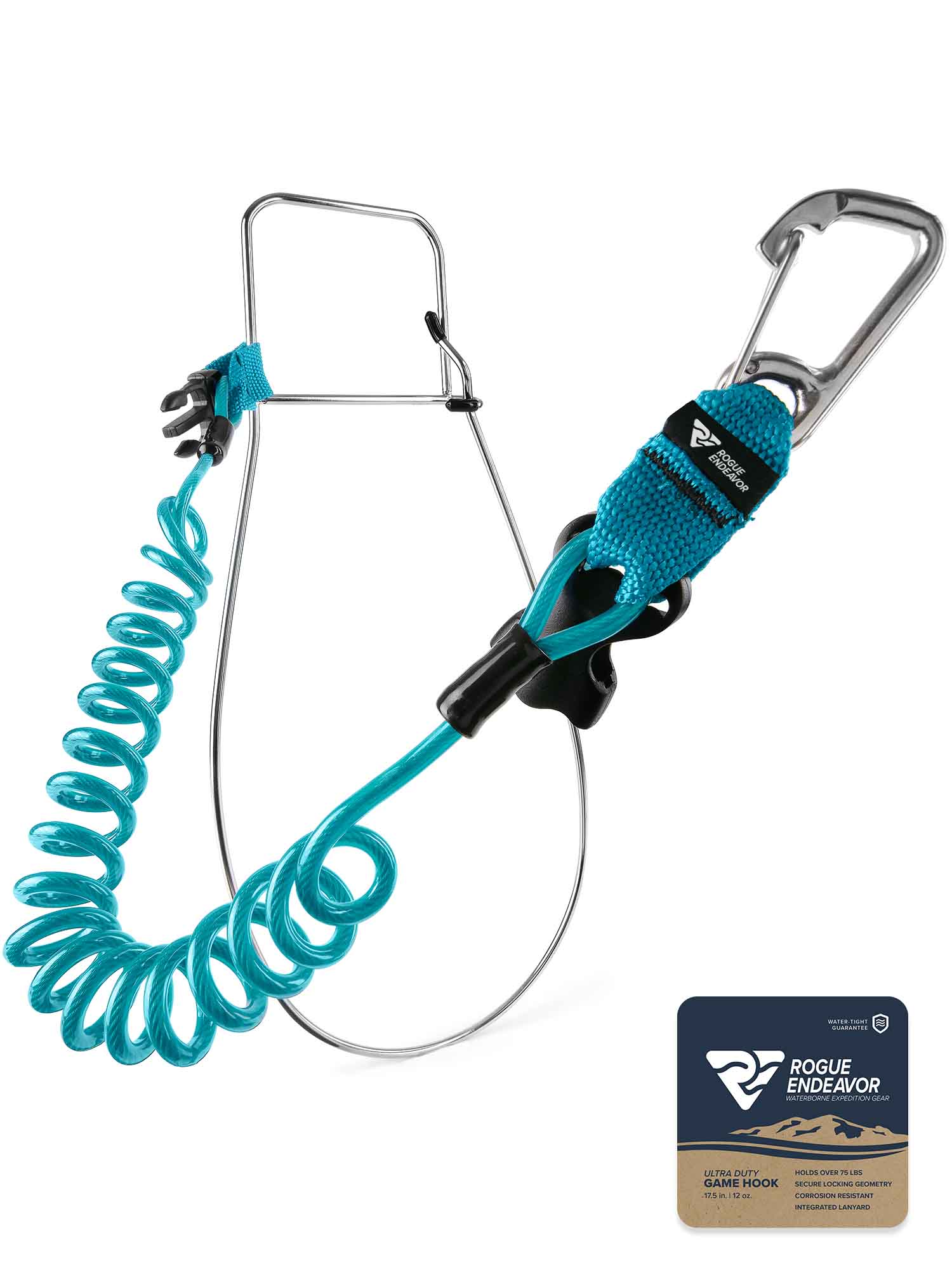 Ultra Heavy Duty Kayak Fish Stringer Clip Stringer Teal