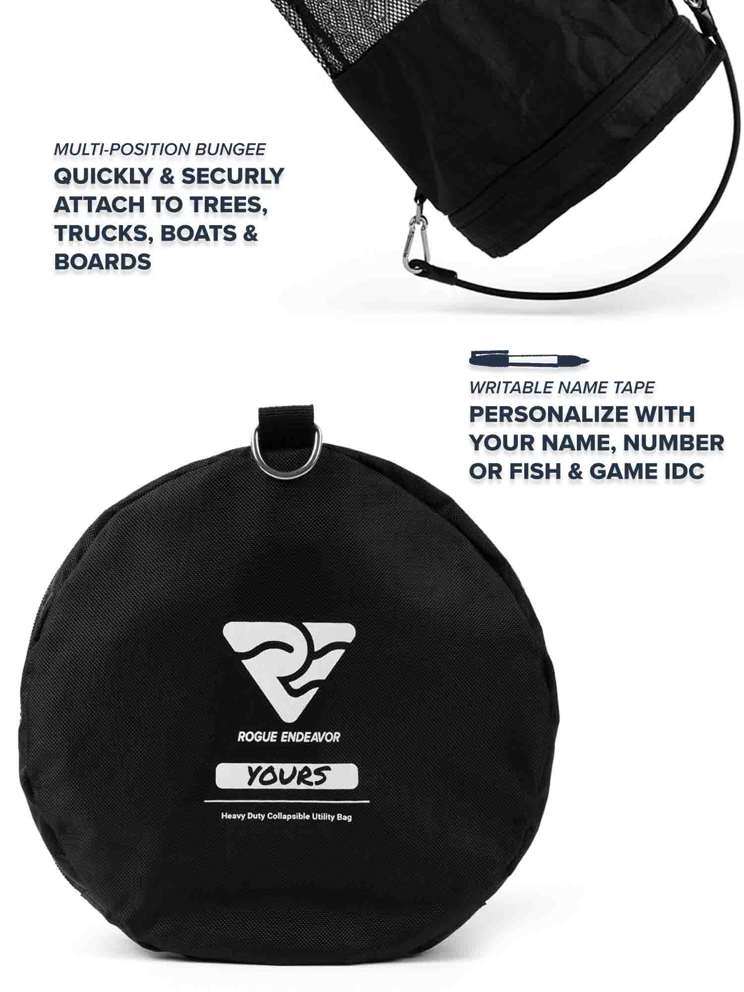 Collapsible Free Dive Bag integrated bungees
