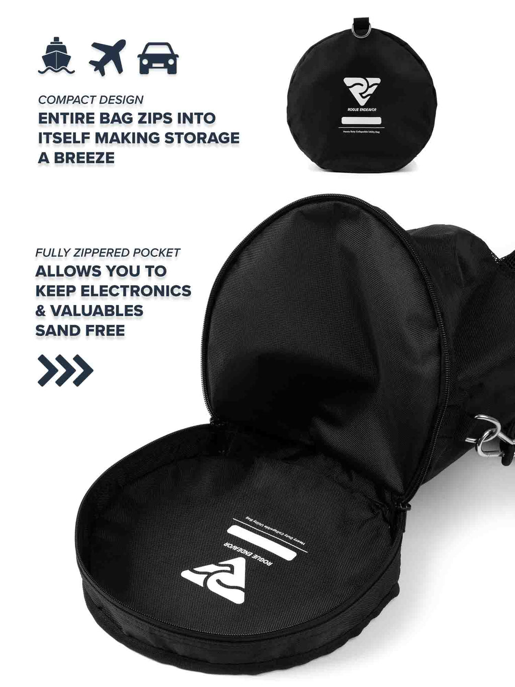Collapsible Free Dive Bag mesh body close-up