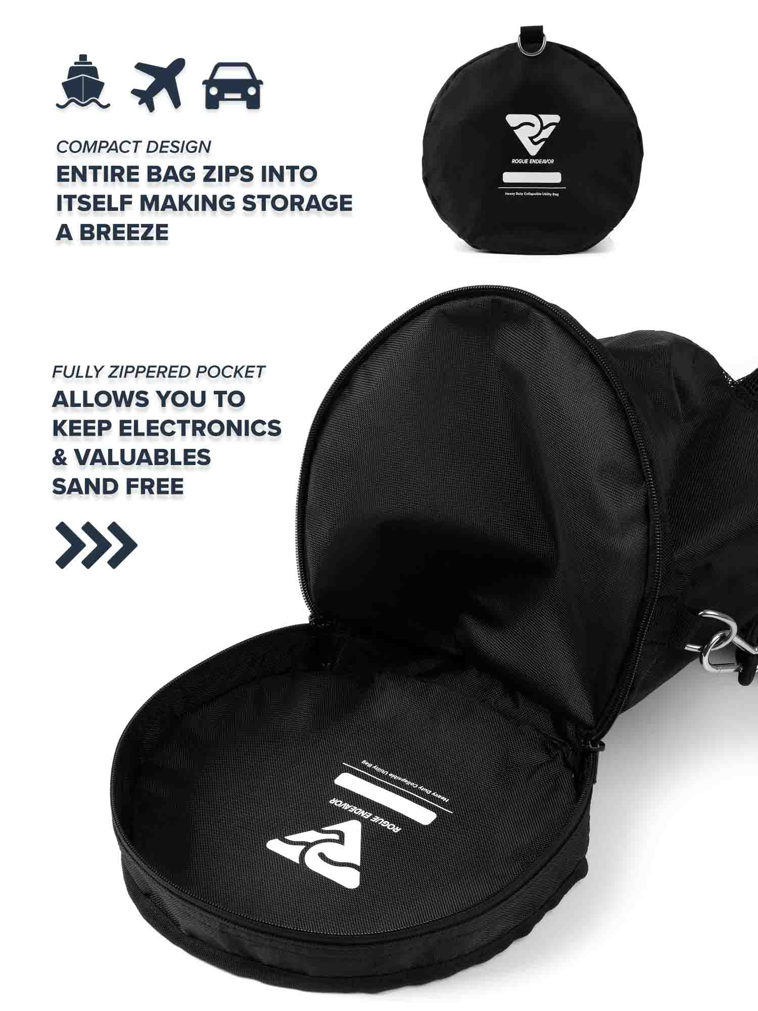 Collapsible Free Dive Bag mesh body close-up