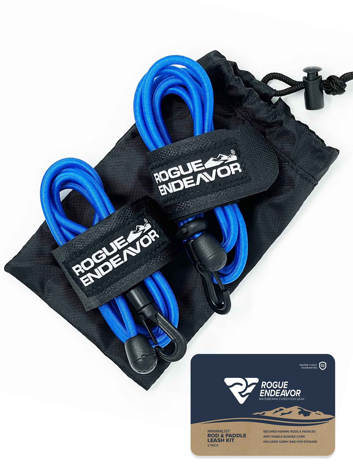 Rogue Endeavor Rod Leash & Paddle Leash Kit, Set of 2, Kayak Fishing & Paddle Boarding- 48