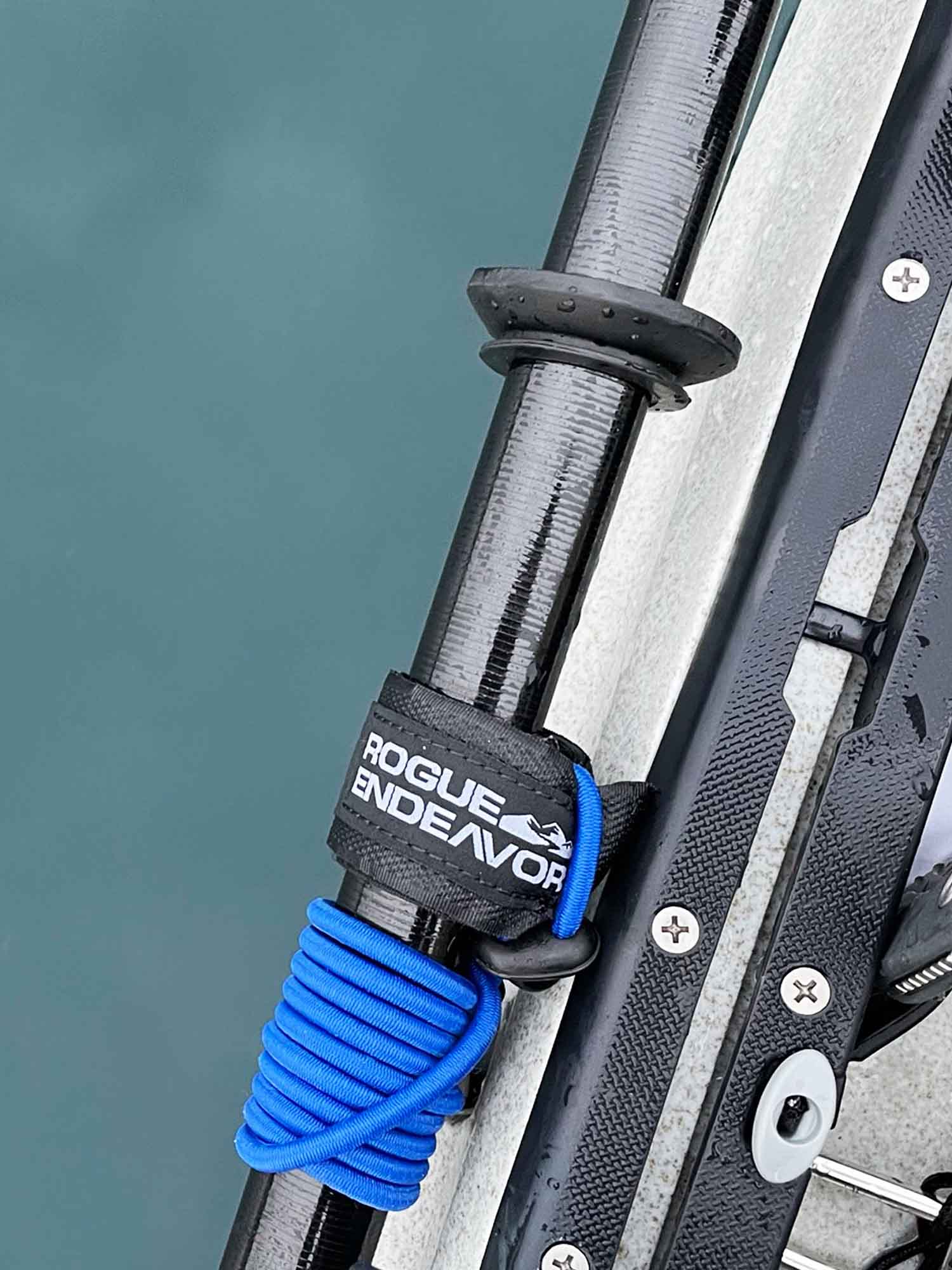 Fishing Rod & Paddle Leash on kayak rod