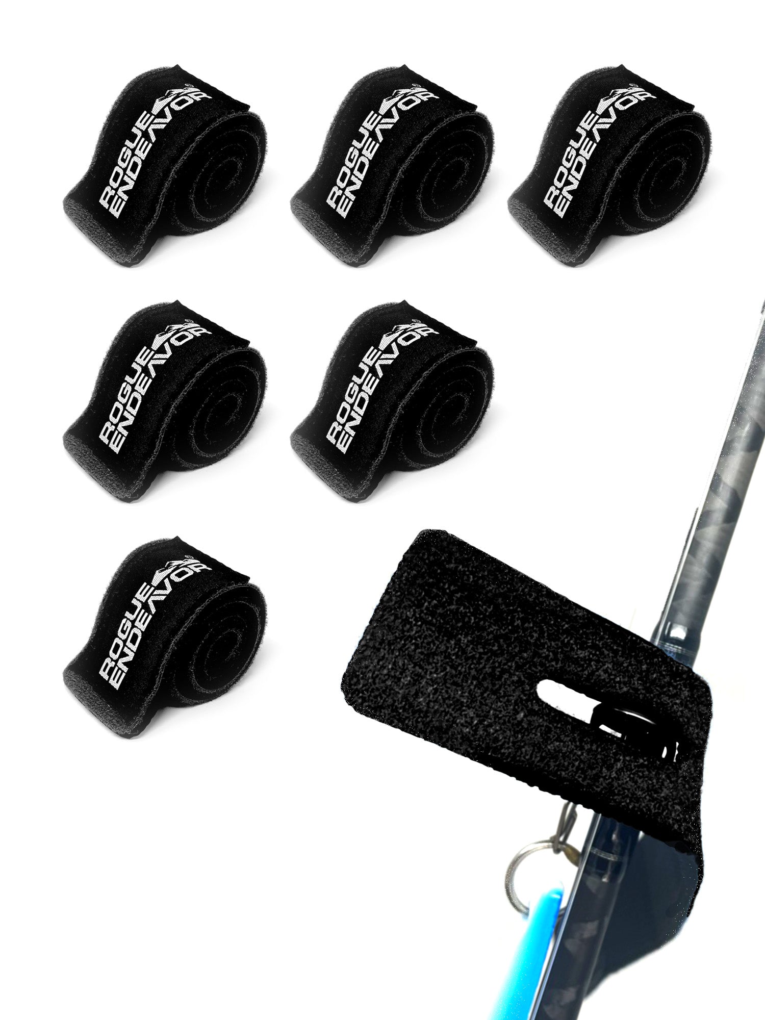 Rogue Endeavor Fishing Rod Wraps 6-pack of neoprene rod straps for travel and storage