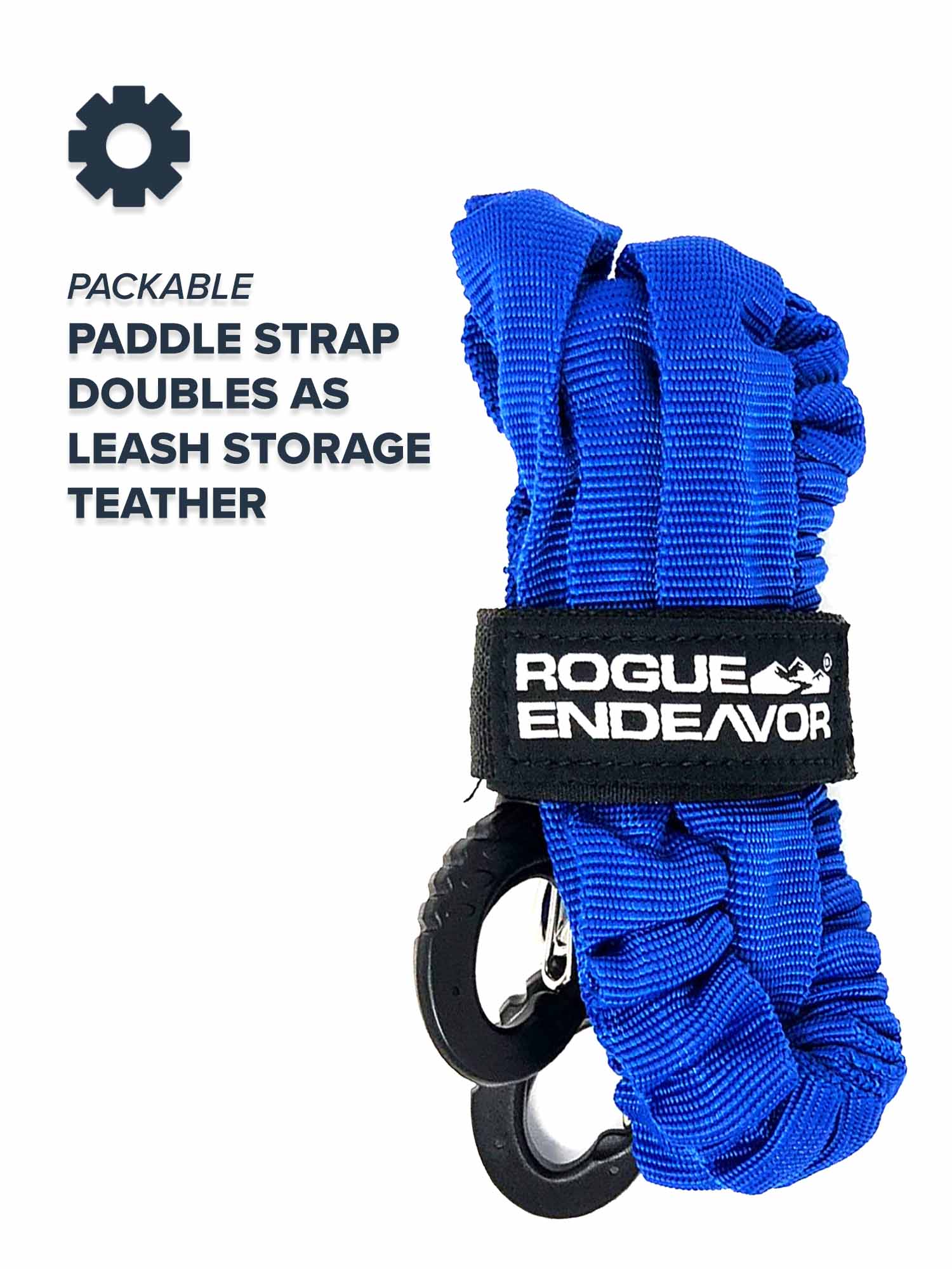 Stretch Paddle Leash on kayak paddle