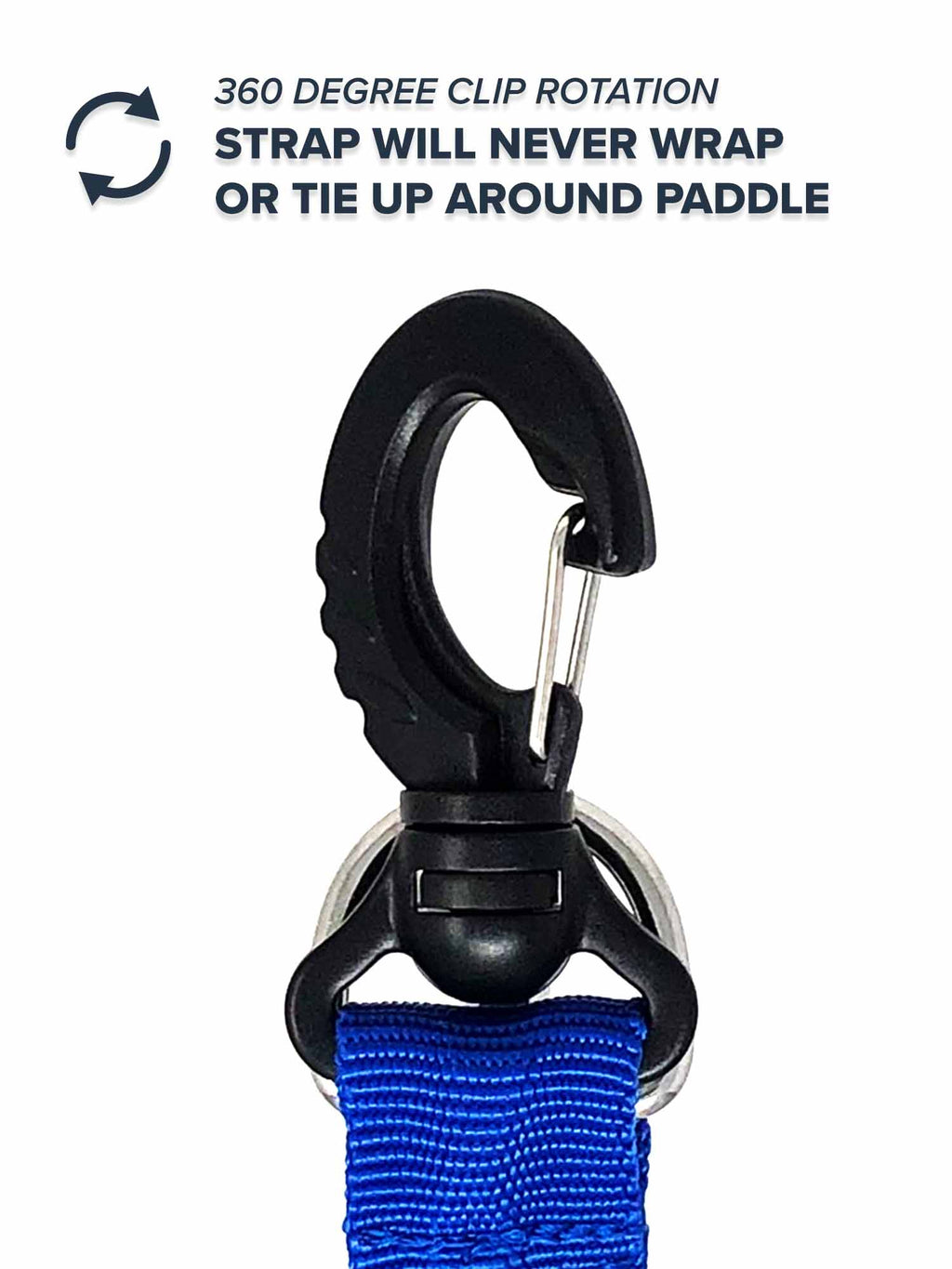 Stretch Paddle Leash attached to wrist